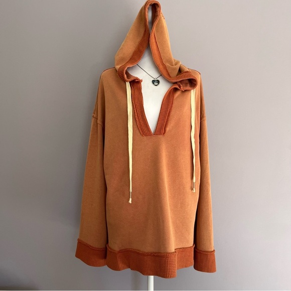 POL oversized pullover sweater with hood | burnt orange | women’s size small - Picture 9 of 10